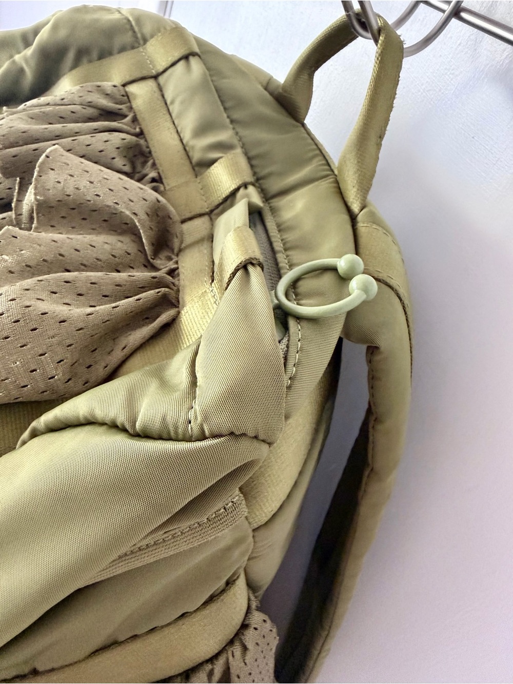 Fenty x Puma Rihanna Ruffle Mesh Backpack Olive Green - Picture 9 of 16